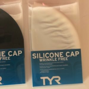 Two silicone swim caps
